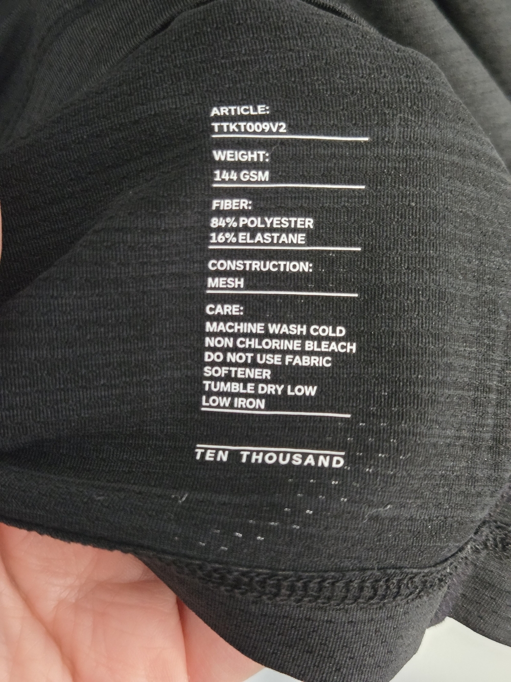 Ten Thousand Tactical Training Shirt Black Performance Tee NWT Large - Picture 4 of 7